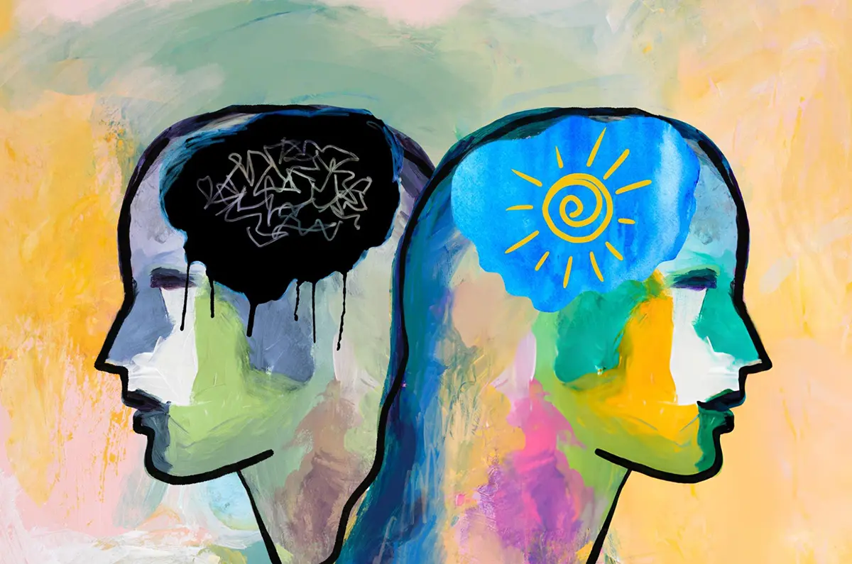 Colourful minds depicting mental health states.