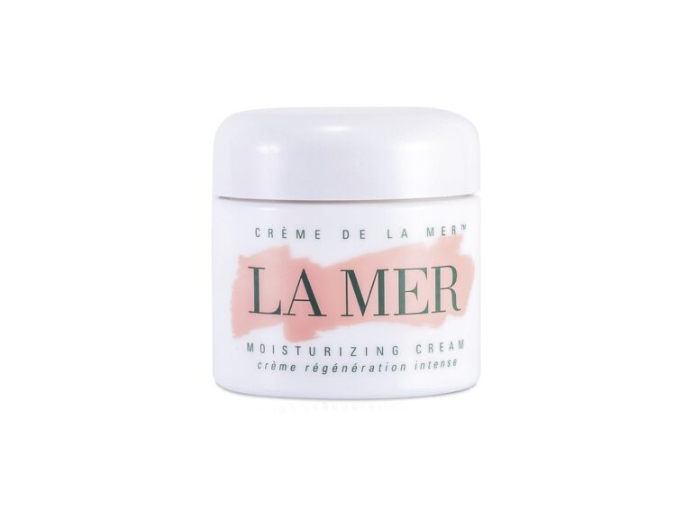 Jar of Crème de la Mer moisturizing cream on a white background.