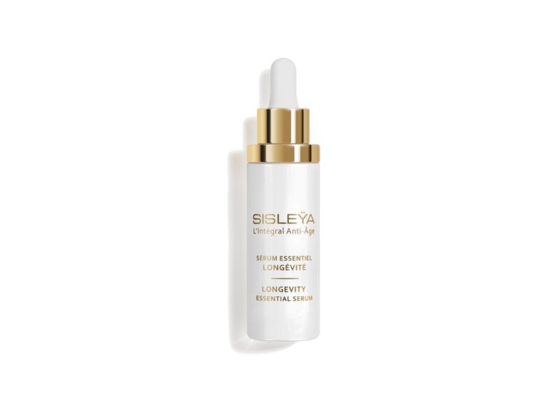 Bottle of Sisley Paris Sisleÿa L'Intégral Anti-Âge Longevity Essential Serum on a white background.