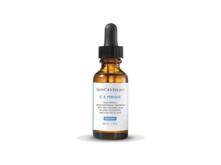 Bottle of SkinCeuticals C E Ferulic serum on a white background.